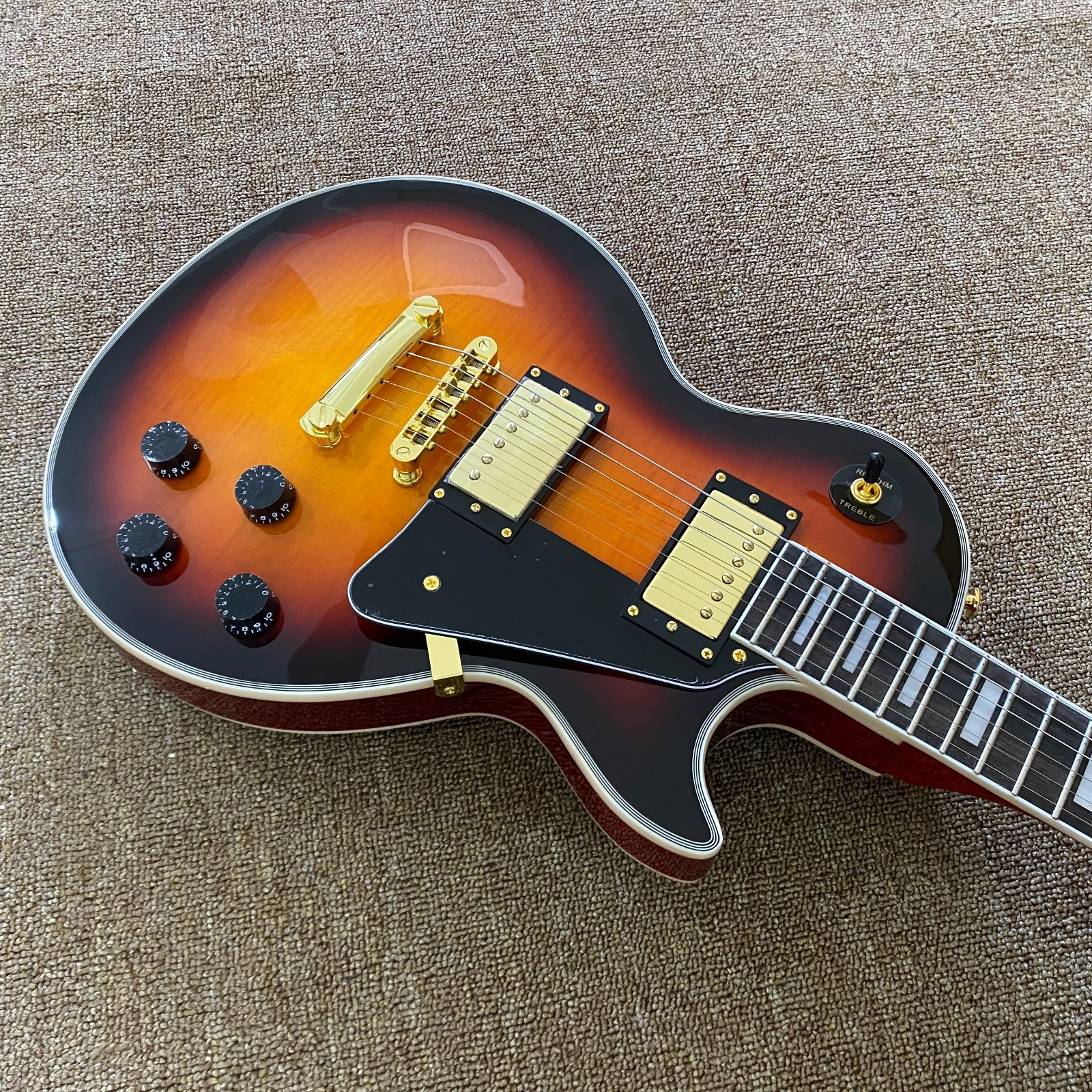 Ship from US LP Electric Guitar Mahogany Body Flame Maple Top only one