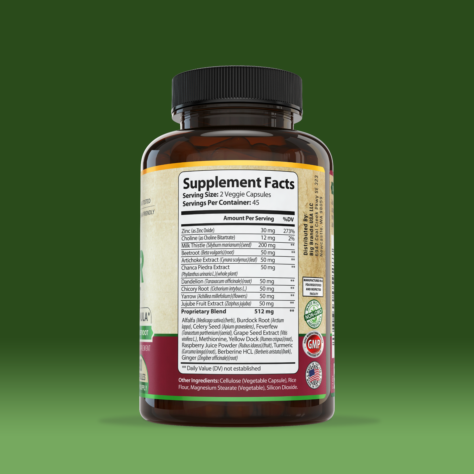 Liver Cleanse Detox & Repair Formula with Turmeric & Milk Thistle. 45 Day Supply