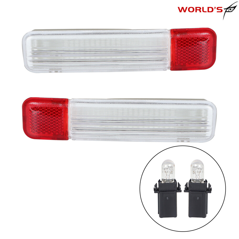 For 01-06 Chevy Silverado GMC Sierra Pair Plastic Door Reflector Light Panel L+R