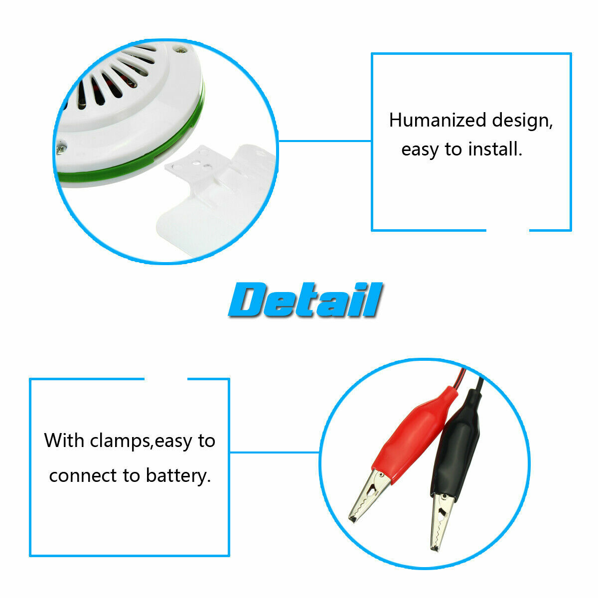 12V 20'' Solar Ceiling Fan Portable 3 Blade w/ 6W Switch Camping Caravan 330 RPM