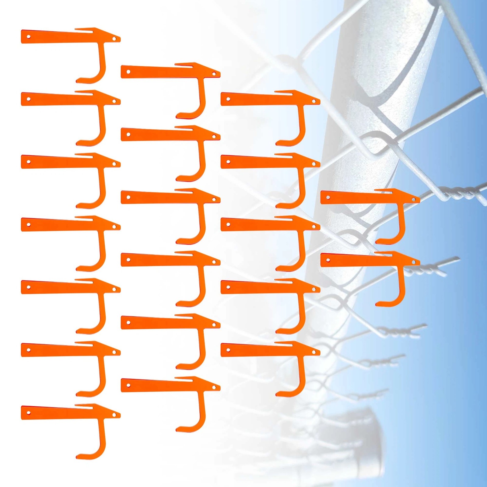 20Pcs Chain Link Fence Metal Banana Clip, Tensioning and Stretching Tool, Fence