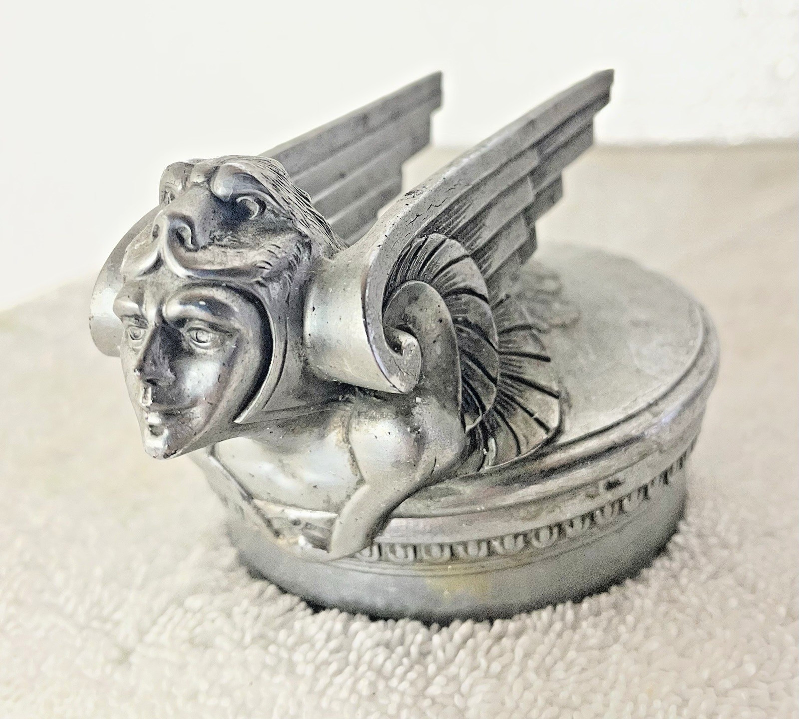 1929-1930 Chevrolet Winged Viking Aviator Radiator Cap Hood Ornament Art Deco