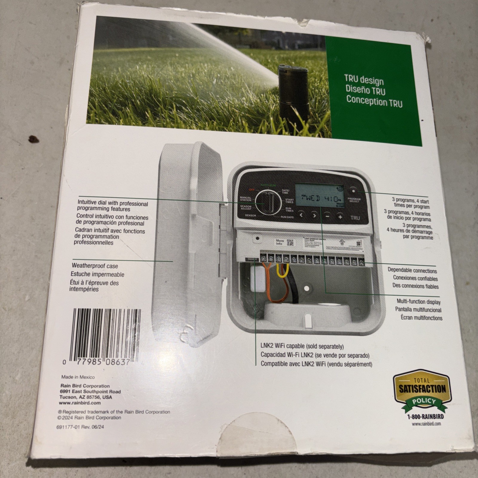 Rainbird TRU80 8 St. Sprinkler Controller Indoor/Outdoor Irrigation NEW.A7 9921