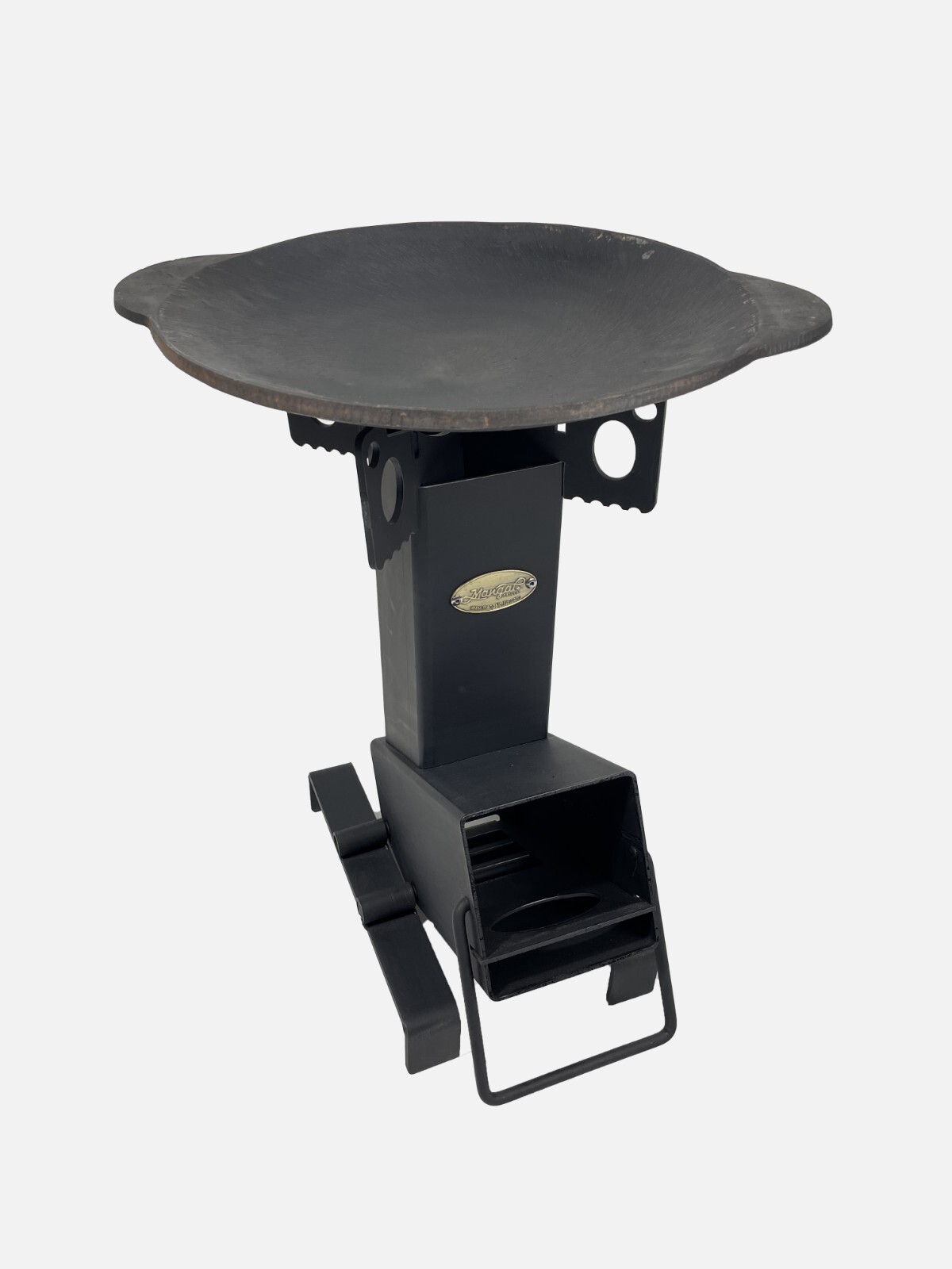 Traditional Cast Iron Uzbek Kazan Saj + Portable Collapsible Rocket Stove