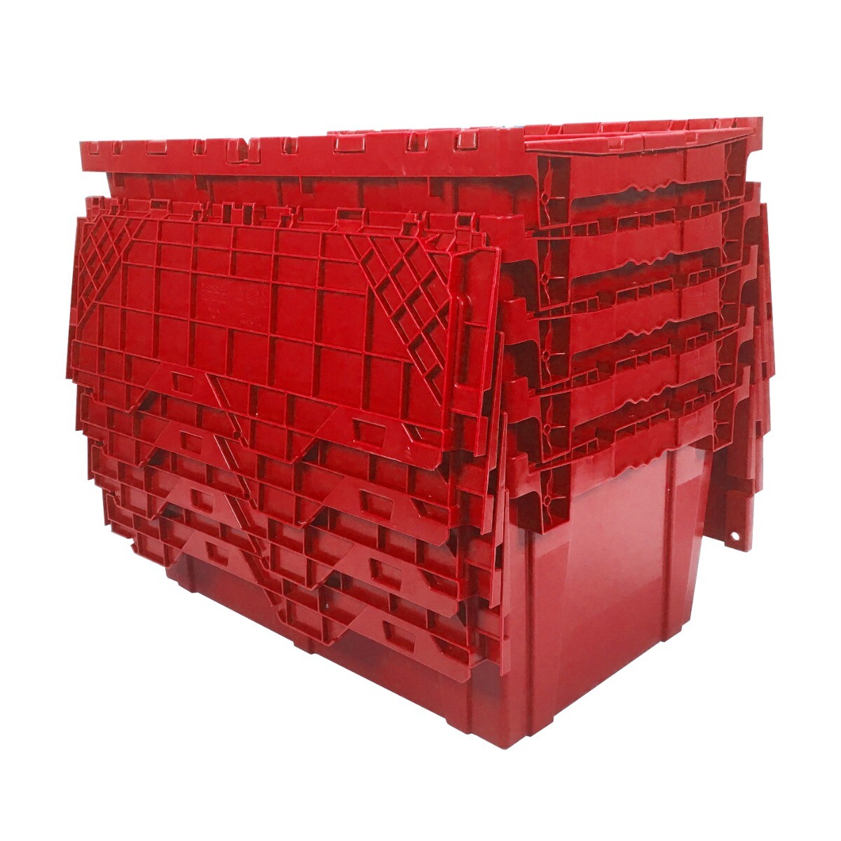 UBMOVE Storage Plastic Tote Crate Attached Lid Flip Top, 27"x16.9"x12.5" Color C