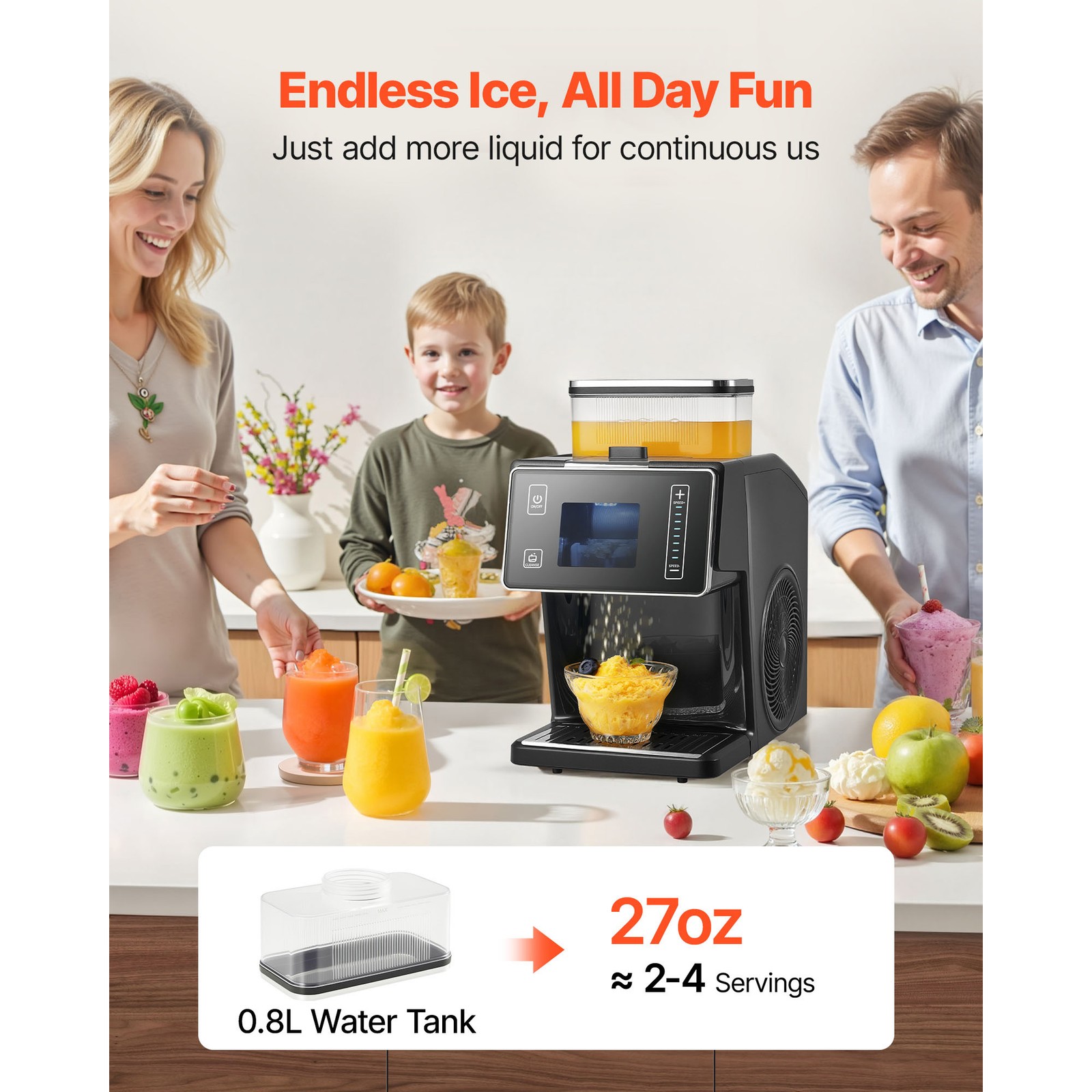 Uimoso Snowflake Ice Maker 44LBS/24H Shaved Ice Slush Machine for Home Party Use