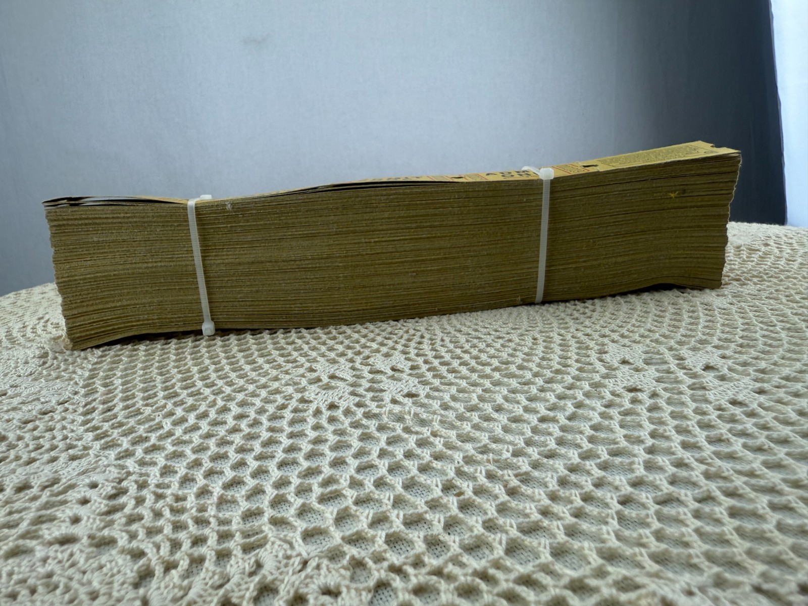 NOS Vintage Stack Yellow ADMIT ONE Numbered TICKETS Roll Admission Scrapbooking