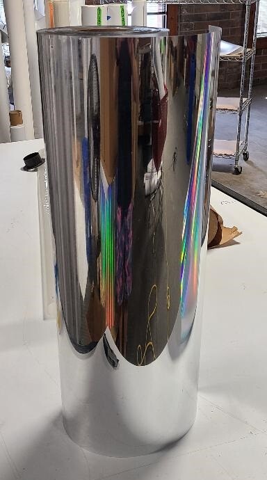 Silver Gloss Metallic Chrome Print-Treated Perm Self-Adhesive Polyester Film S2