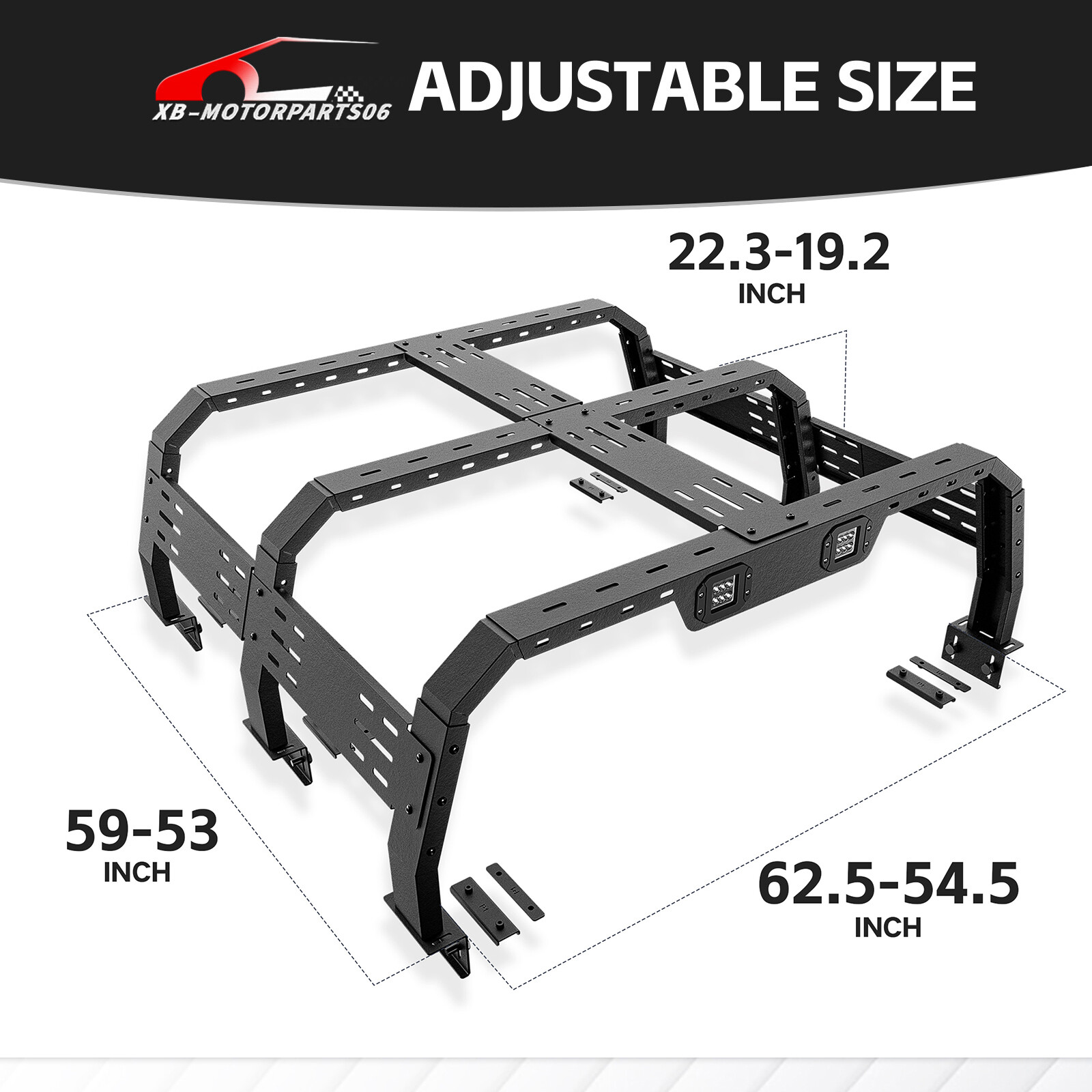 1000LBS Full-Size 23" Overland Bed Racks For F-150/Tundra/JT/Frontier/Ram 1500