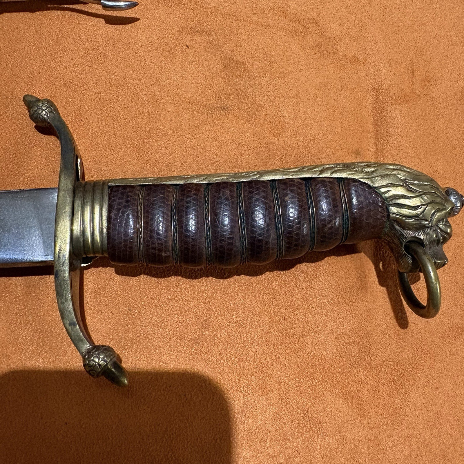 WW1 British Naval Lion Head Engraving Sword