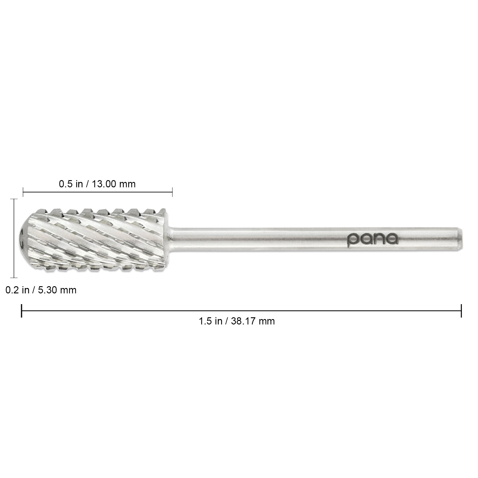 PANA 3/32" Shank Size - Silver Small Barrel Smooth Top Nail Carbide Bit (2XC)