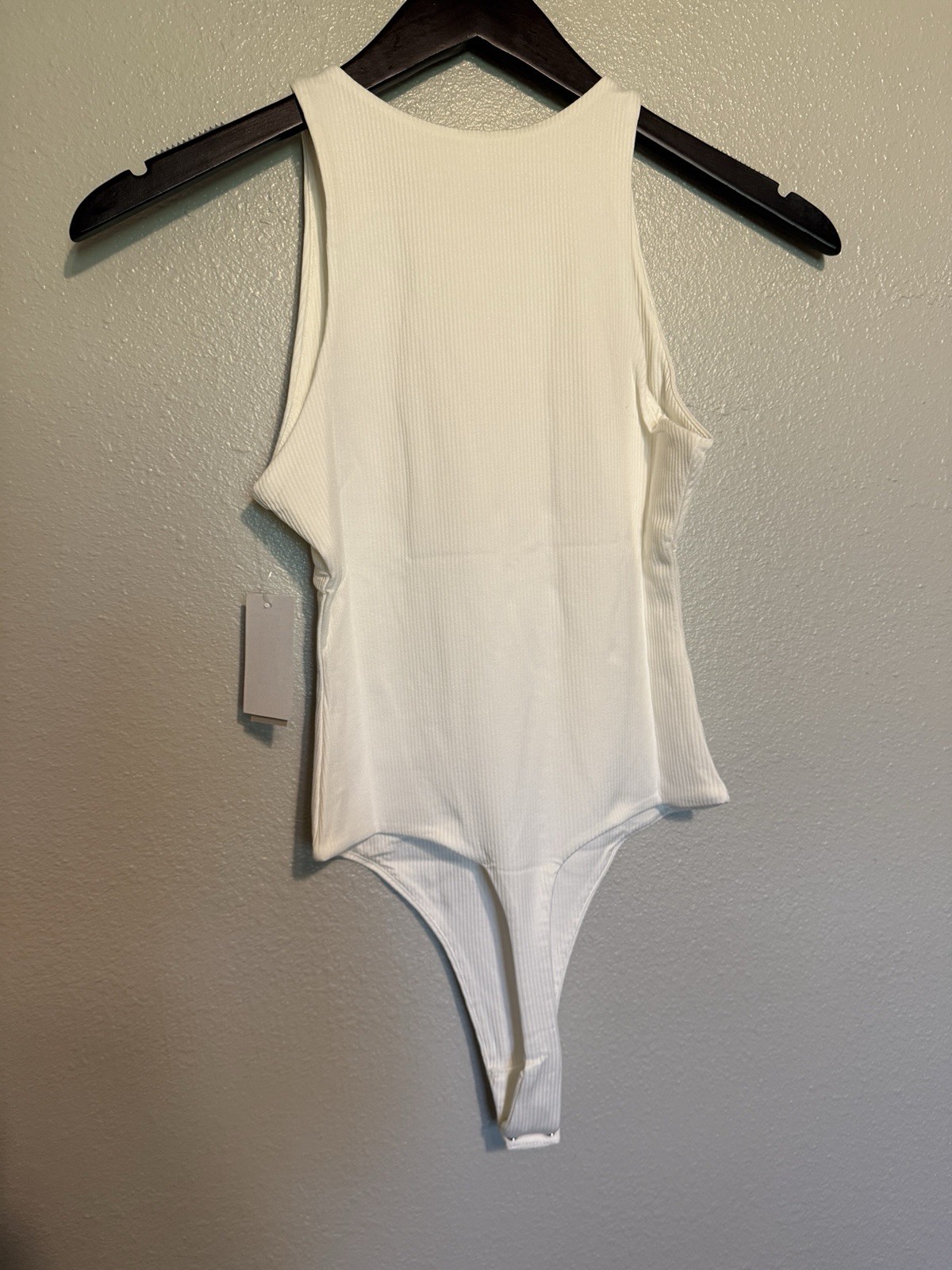 BP. Nordstrom Butter Tank Ribbed Bodysuit in Ivory Tofu Womens Size XS NWT