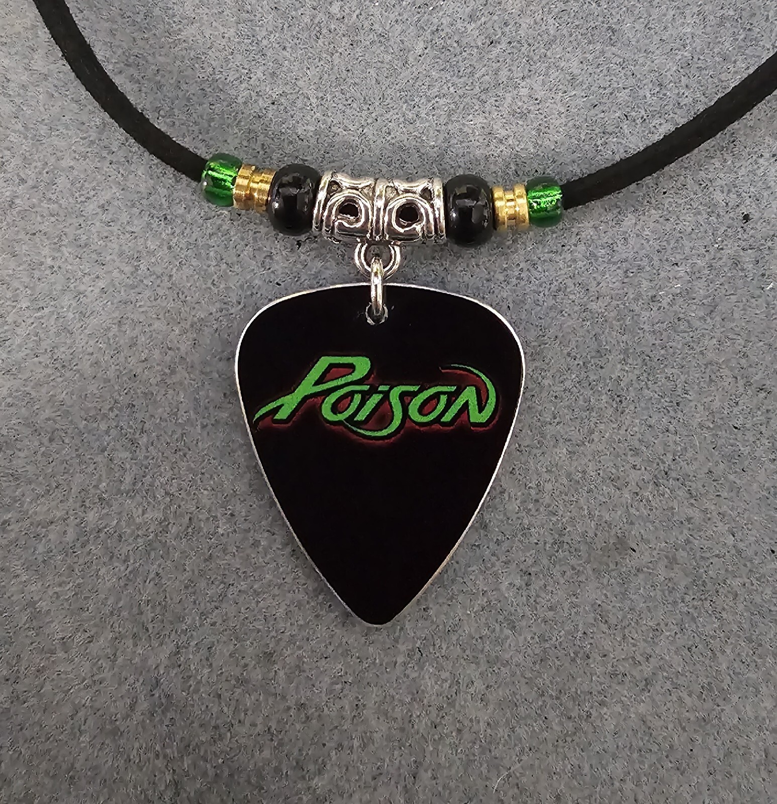 Handmade Poison Aluminum Guitar Pick Necklace