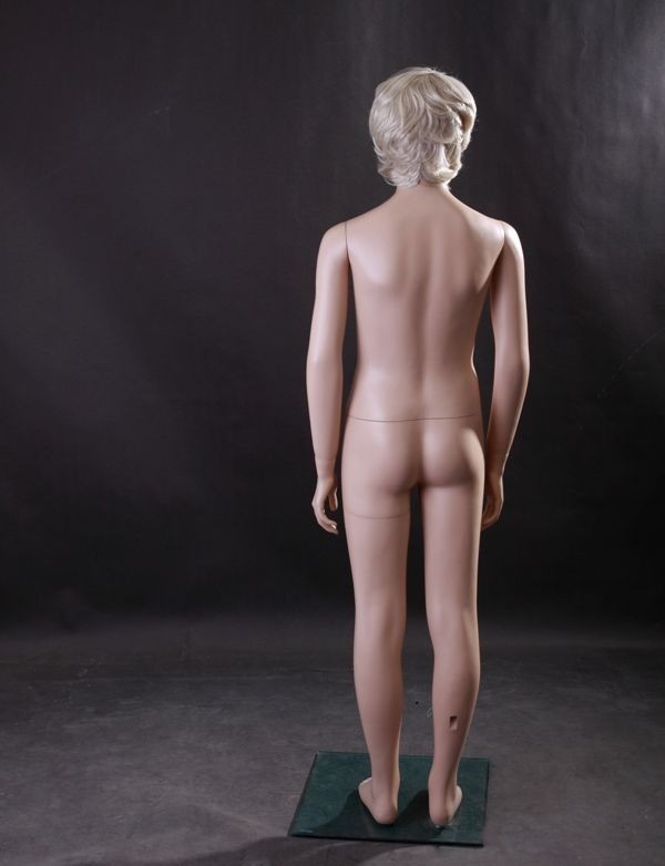 Realistic Preteen Teen Boy Mannequin 59" Fleshtone Fiberglass w/ Base