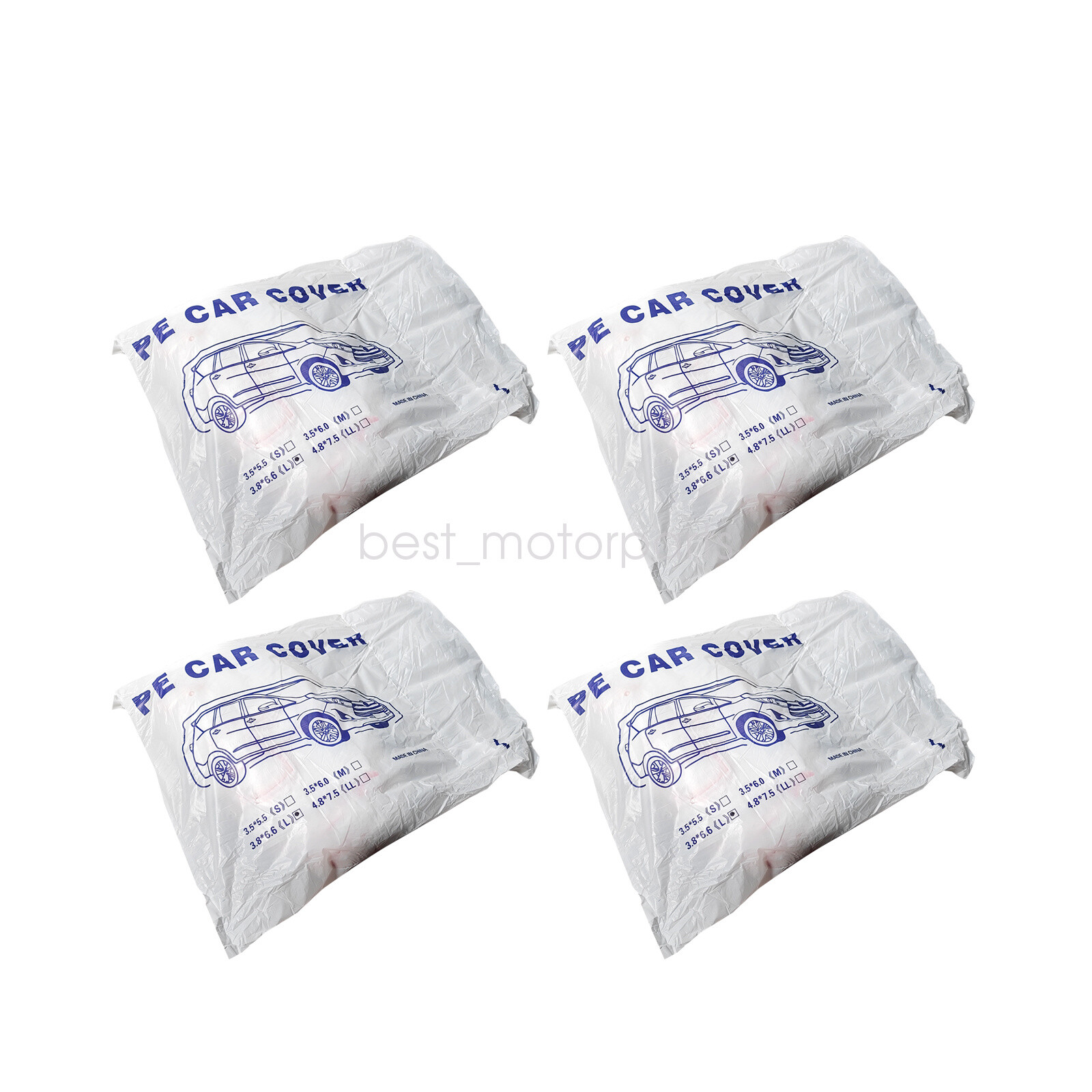 5 PACK Clear Plastic Disposable Car Cover Temporary Universal Rain Dust Garage