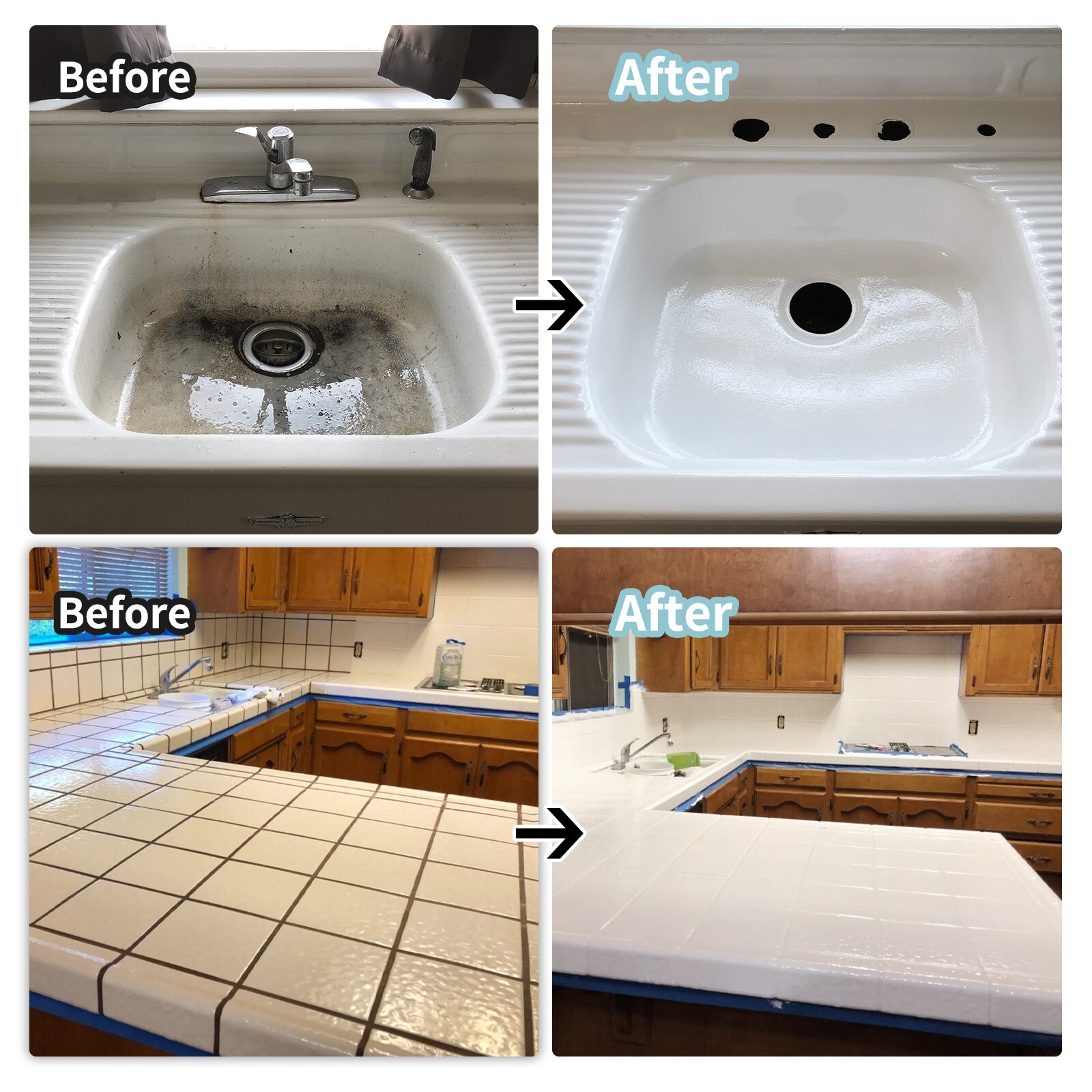 32Oz White Ceramic tub and tile Paint Refinishing Kit Bathtub Bathroom wall Pain