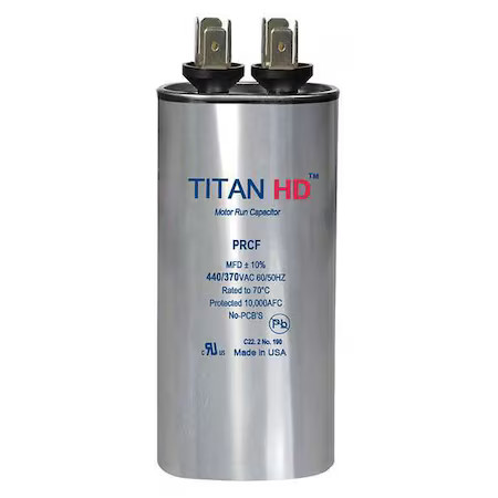 Titan Hd Prcf25a Motor Run Capacitor, 25 Mfd, 440V, Round