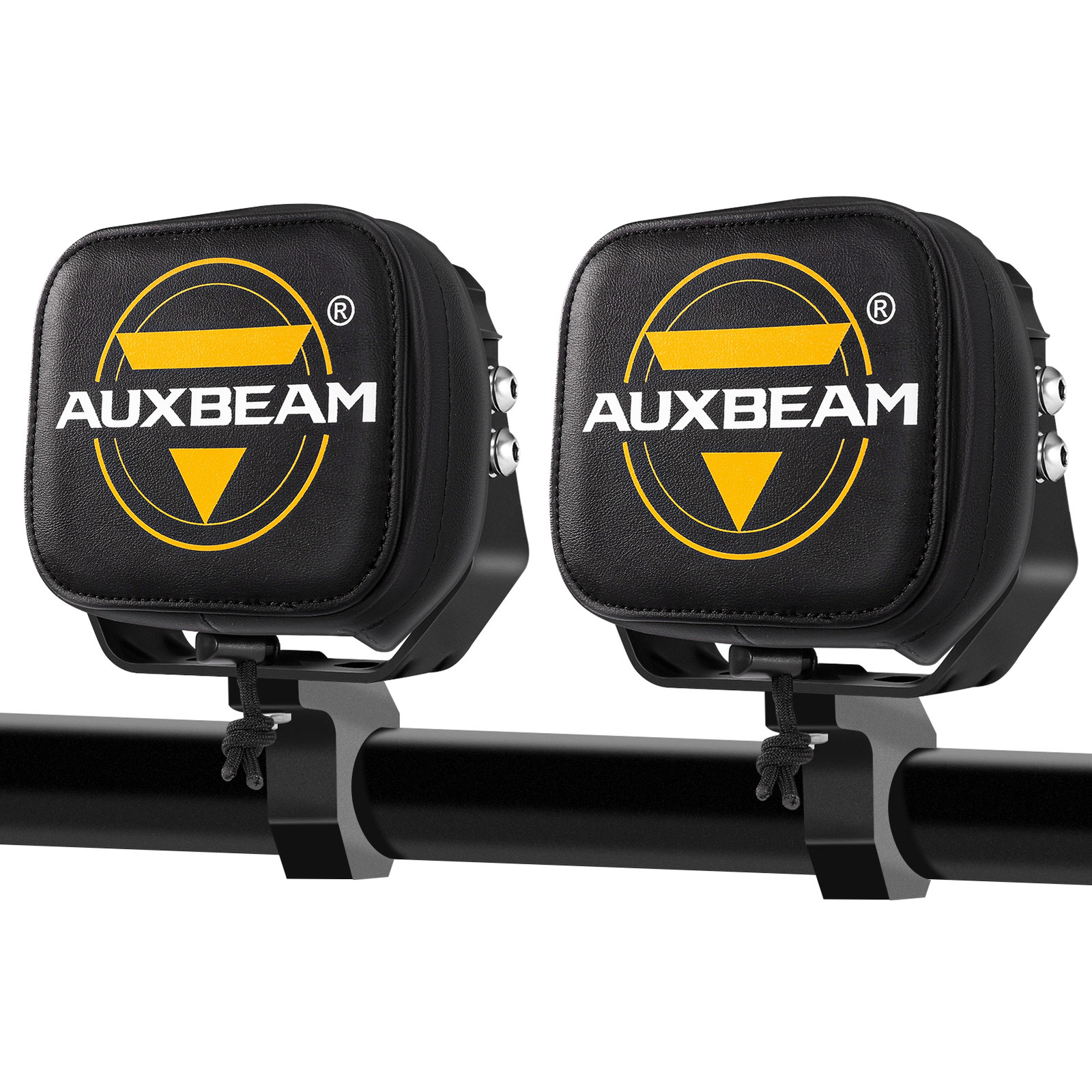 AUXBEAM 5" 132W 15600LM LED Driving Lights Pods Off Road Amber DRL+Black Covers