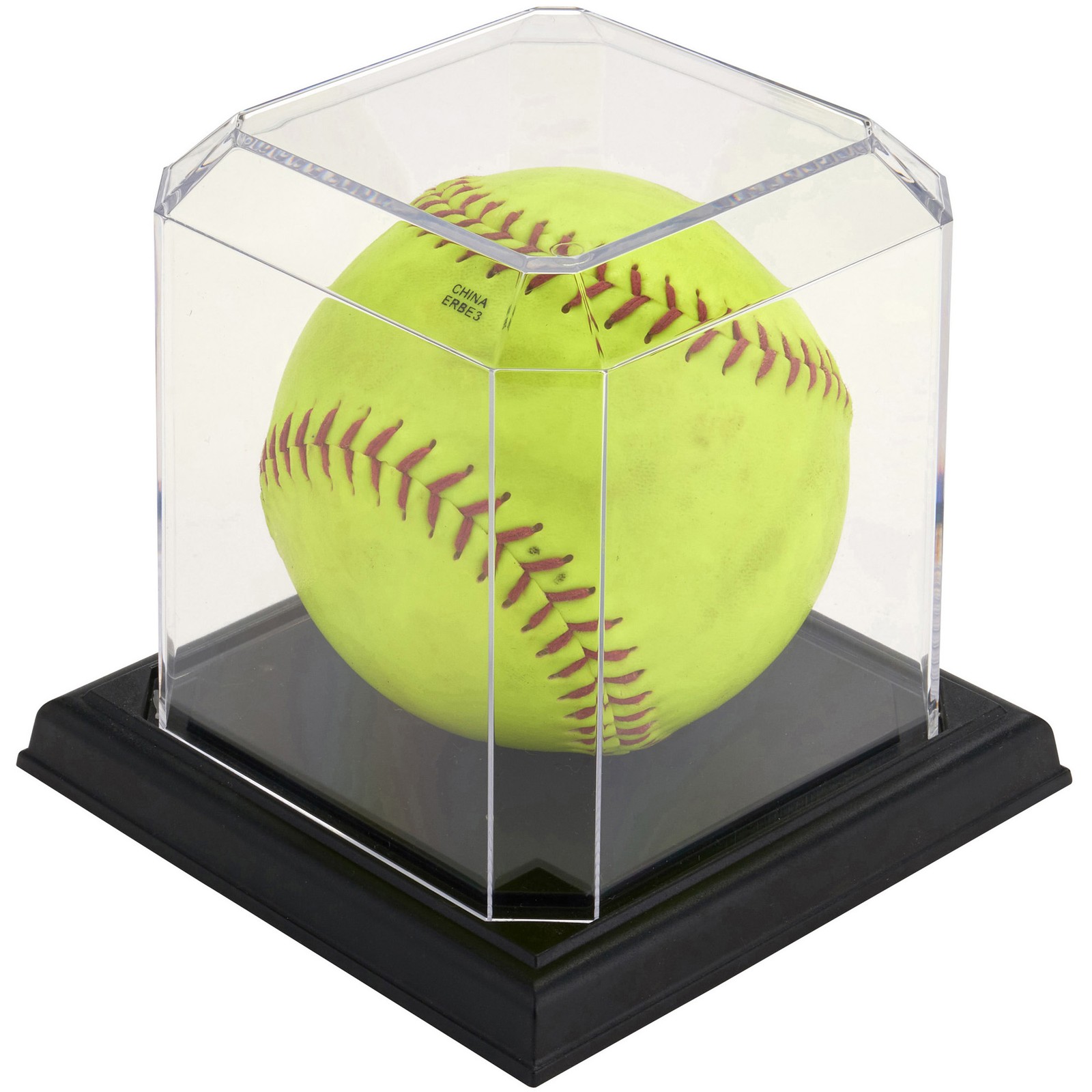 Pioneer Plastics Clear Softball Case w/ Base (UV Resistant), 4"W x 4"D x 4.125"H