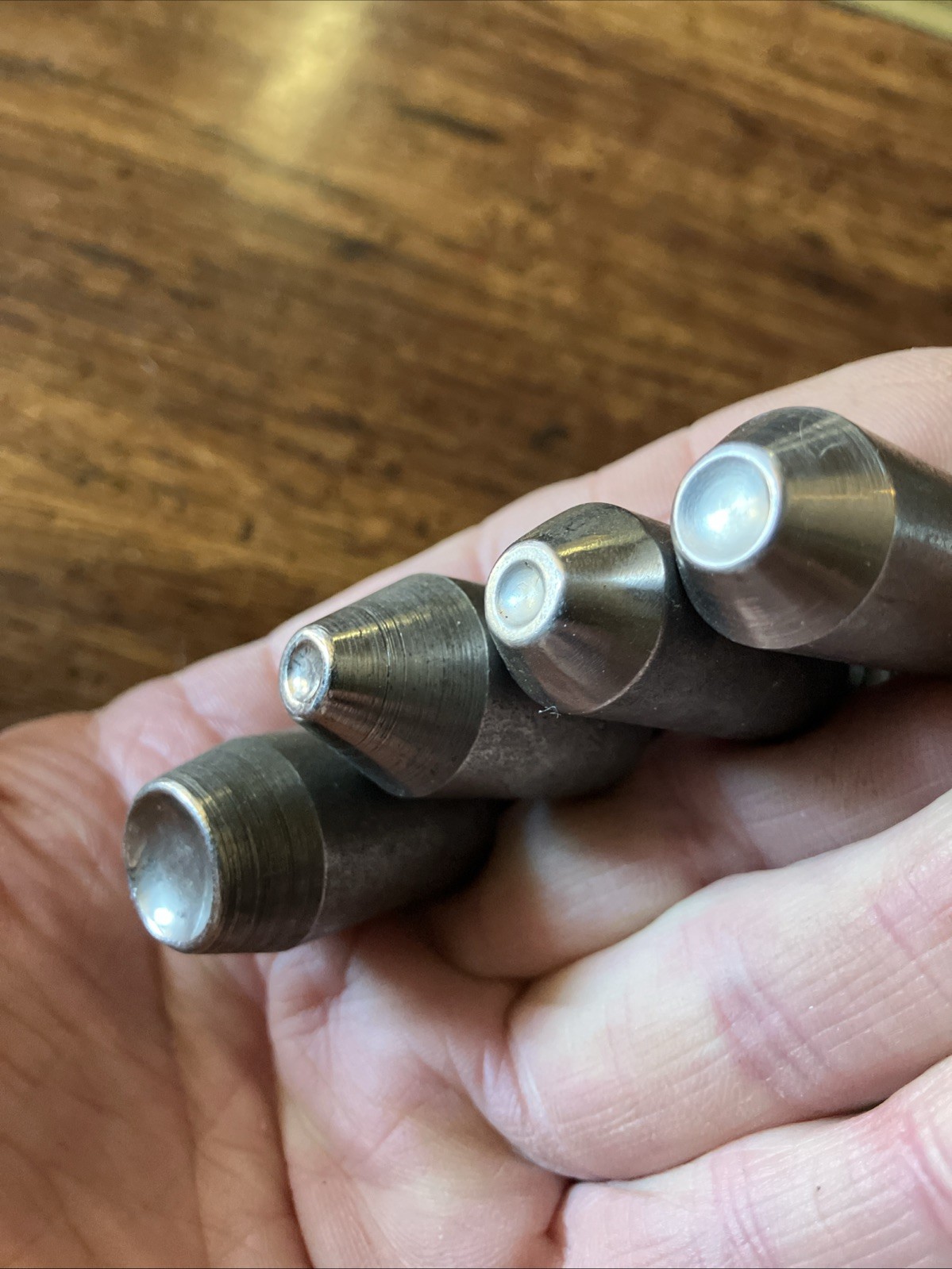 4 Lg Oval Head Rivet Squeezer Die 3/8 Shank Aircraft Aviation Brazier Belly Tank