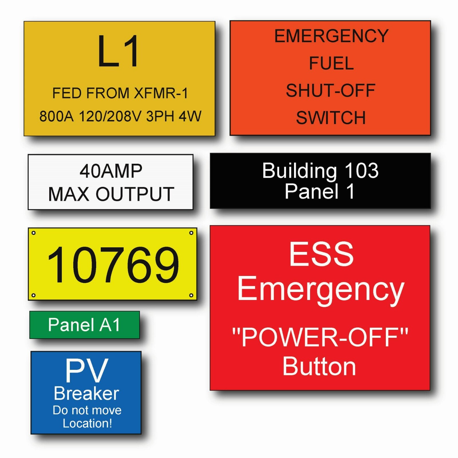 Engraved Electrical Panel Labels, Phenolic Labels, Breaker Box Labels, Meter tag