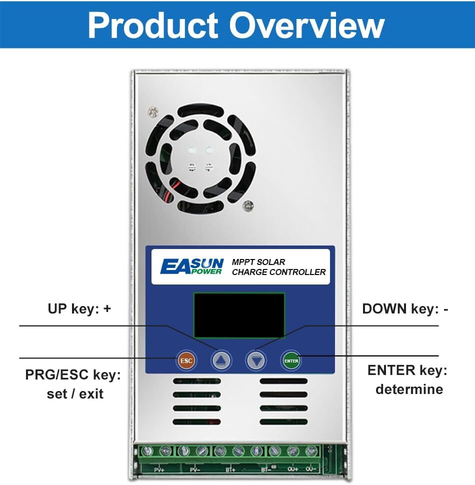 MPPT 60A 80A 100A Solar Charge Controller 12V 24V 36V 48V DC Battery Regulator