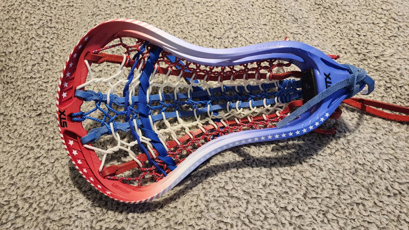 Custom Dyed and Strung STX Ultra Power - black - purple - white fade