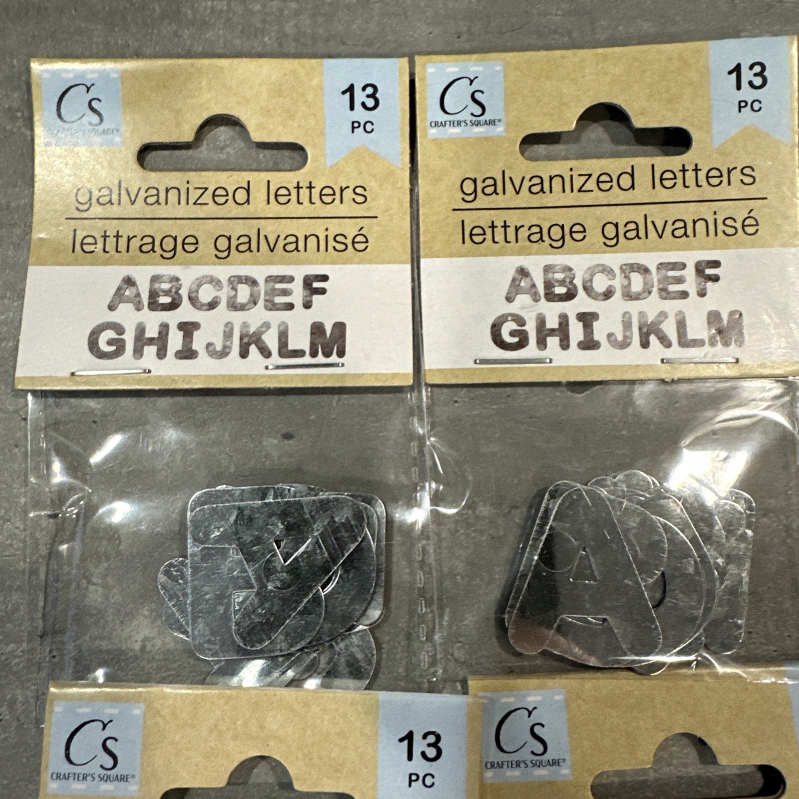 Crafter’s Square Galvanized Metal Letters 1" in Tall A-Z 6x Full Alphabet
