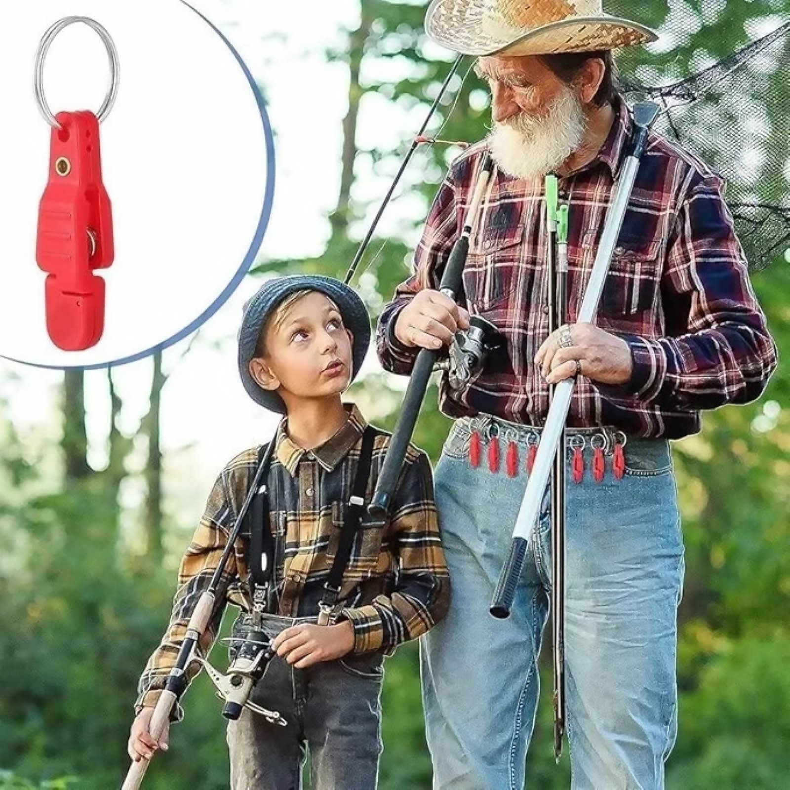 10pcs Red Quick-Release Clips For Fishing Line In Seawater And Freshwater