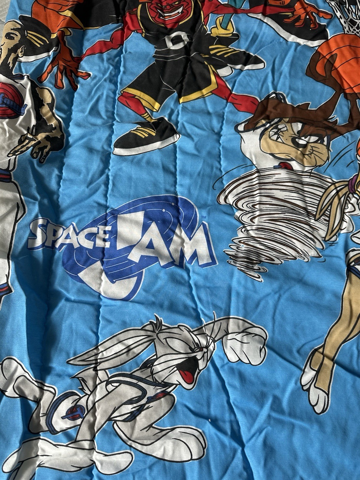 Vintage 1996 Space Jam Comforter Michael Jordan Looney Tunes Bugs Bunny TWIN