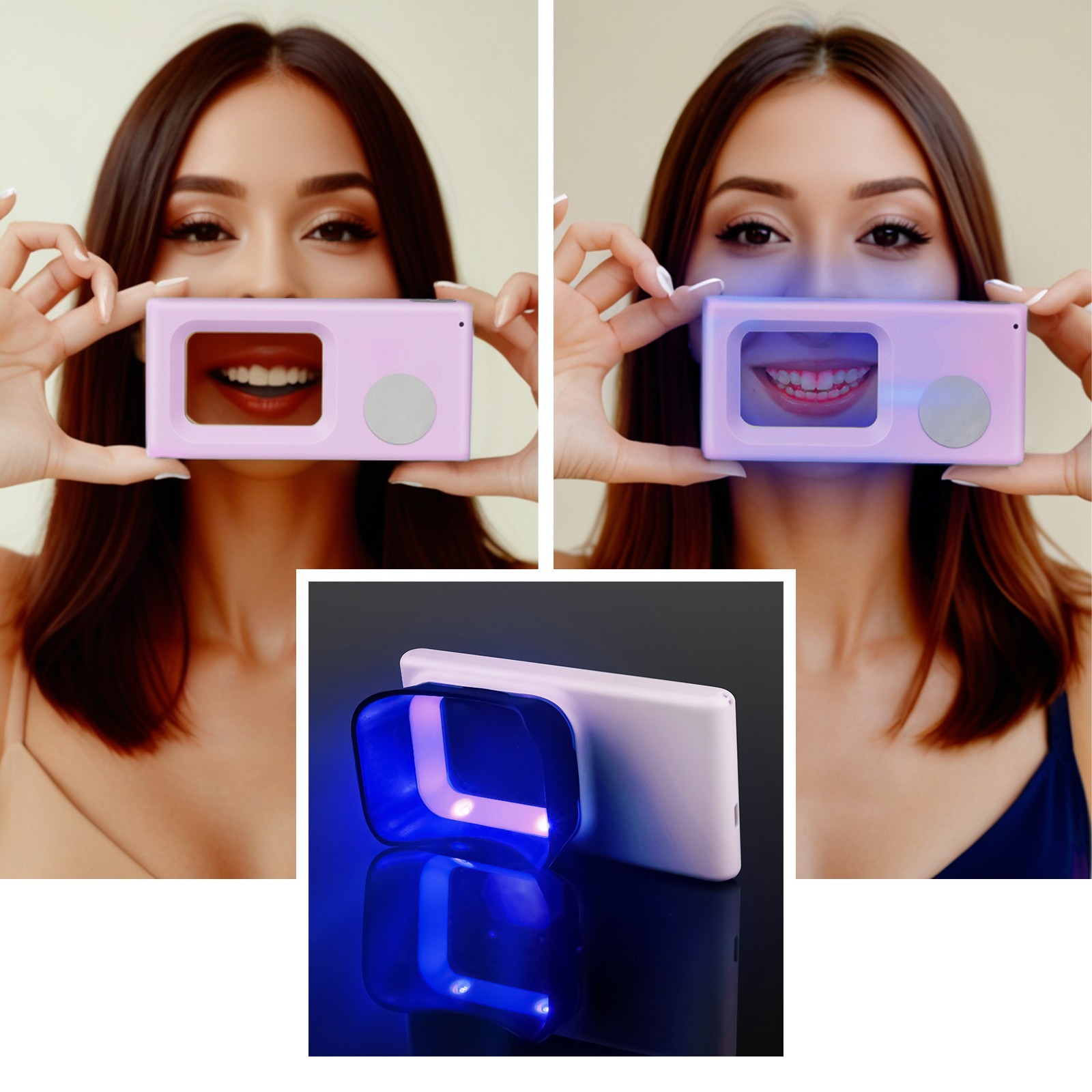 Electric Dental Plaque Indicator Detector Display Device Oral Hygiene Care Pink