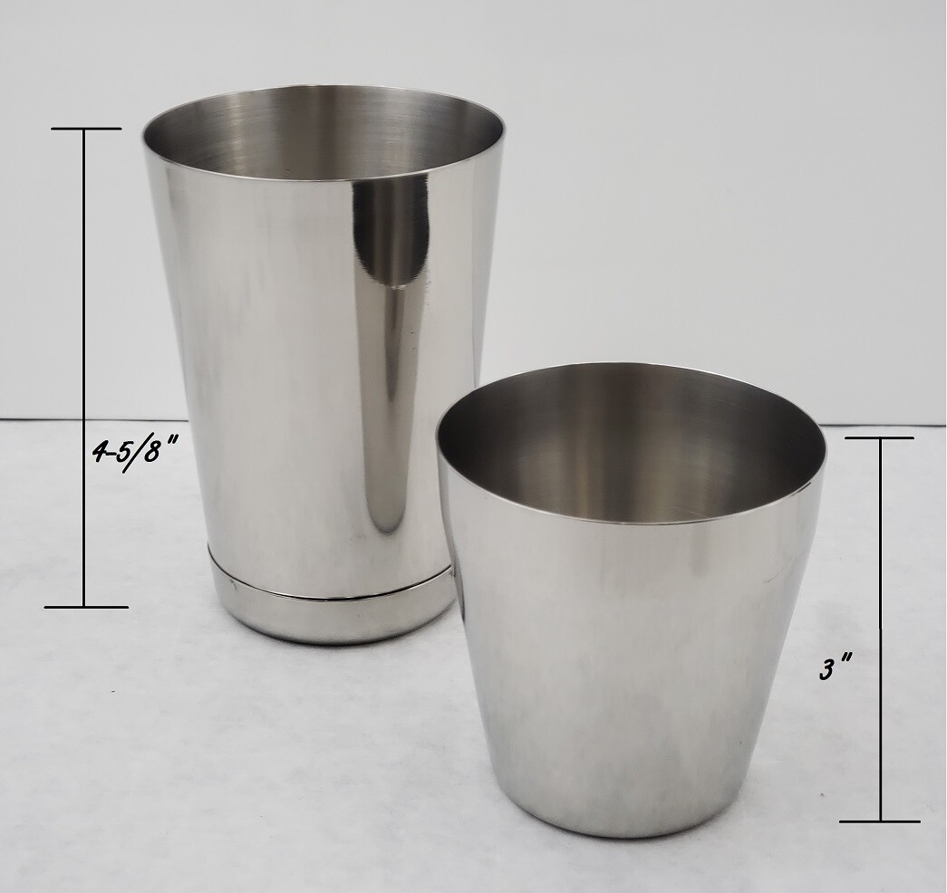 5 Piece Cheater Tin BAR COCKTAIL SHAKER & JIGGER Stainless Steel Mini Mixing Set