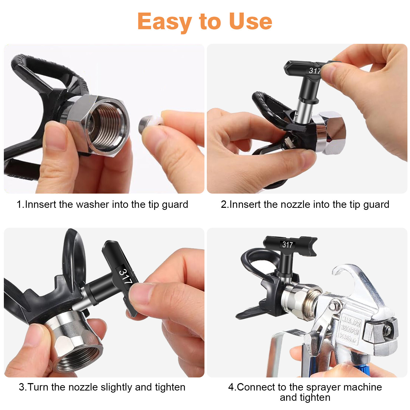 10x Reversible Paint Sprayer Tip 109-621 Nozzle Tips for Airless Paint Spray Gun