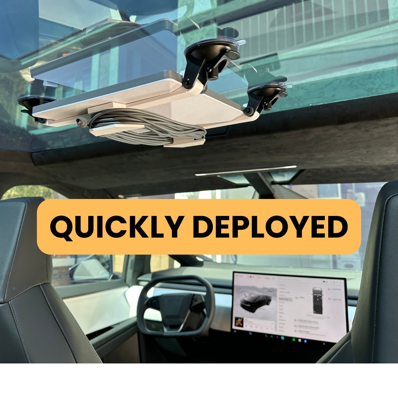 Suction Cup Mount with Cable Caddy for Starlink Mini – Ideal for Cars, RV, Boat