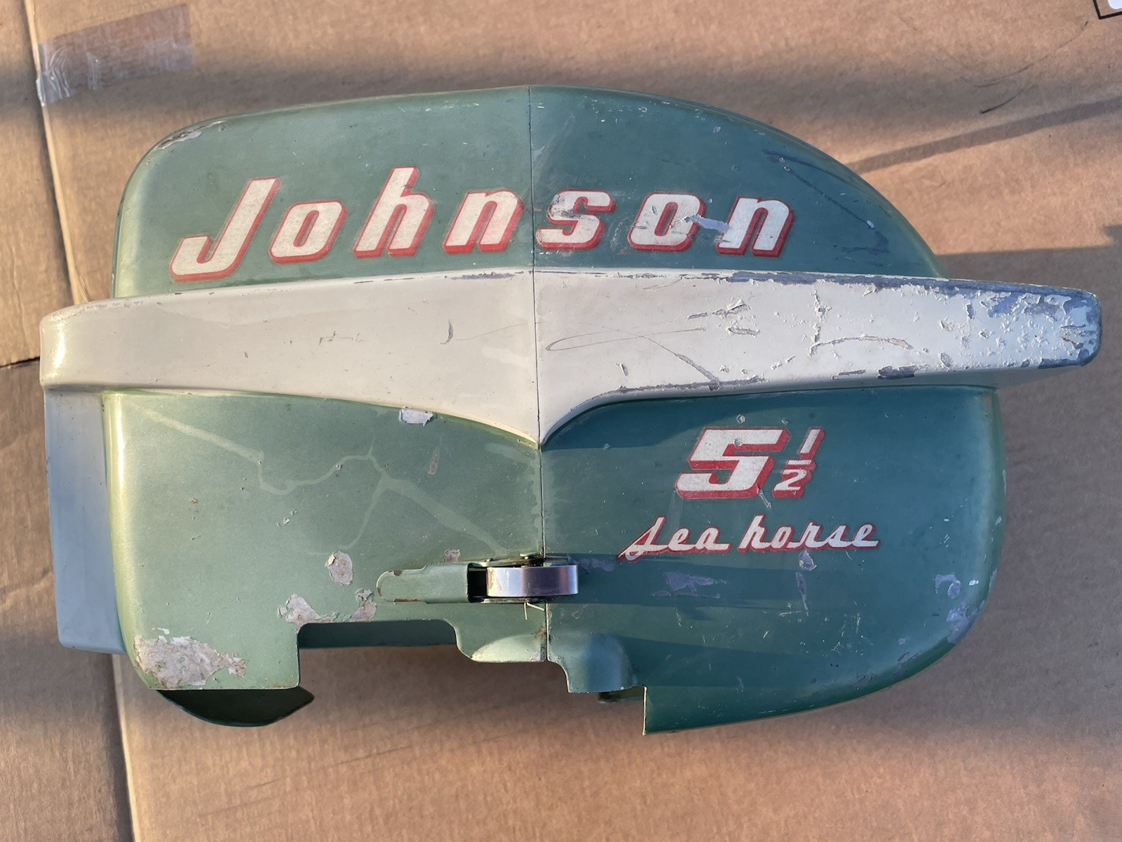 OMC Johnson 1955 5 1/2 HP CD12 Motor Hood Cowling