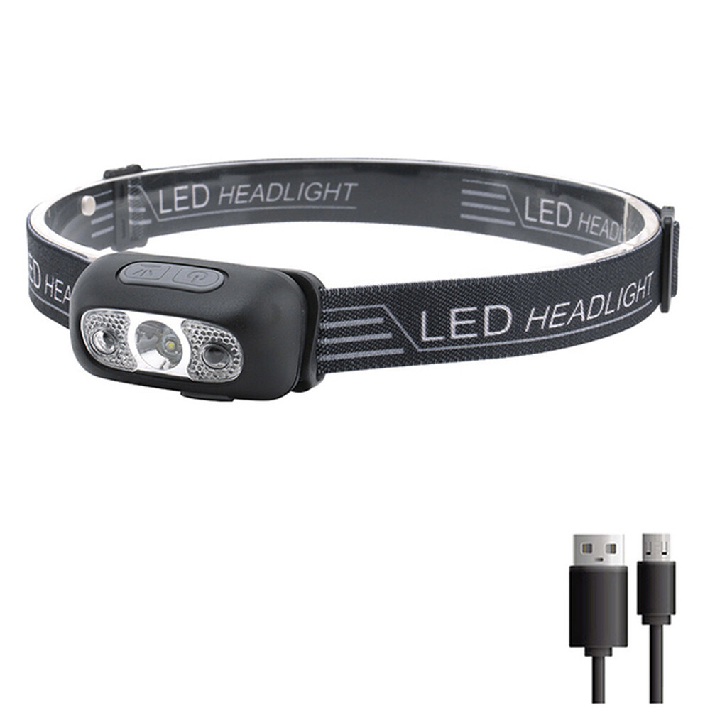 LED Headlamp USB Rechargeable Flashlight Waterproof Head Lamp Torch Camping USA