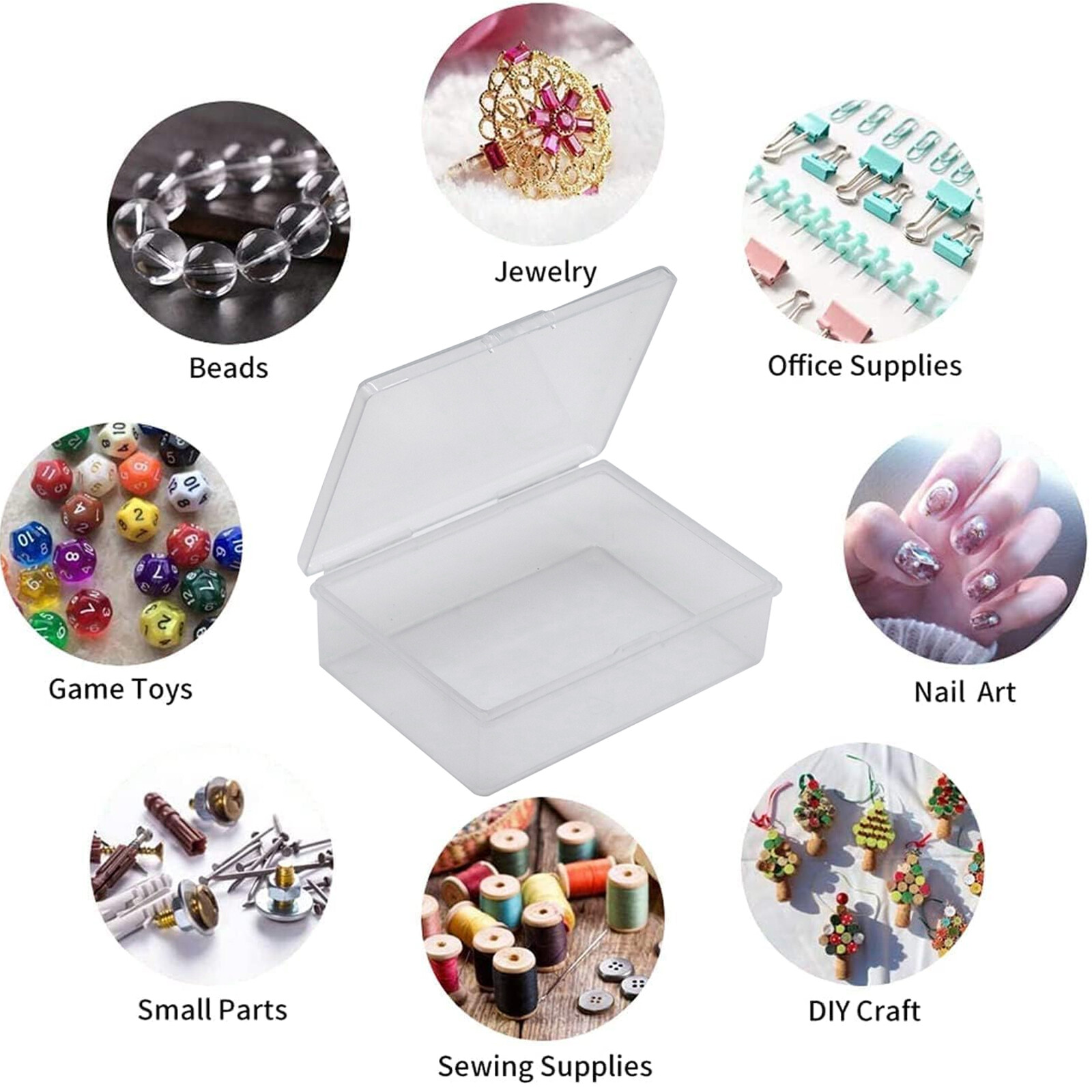 5PCS Small Plastic Storage Container Box DIY Coins Screws Jewelry Charms Travel