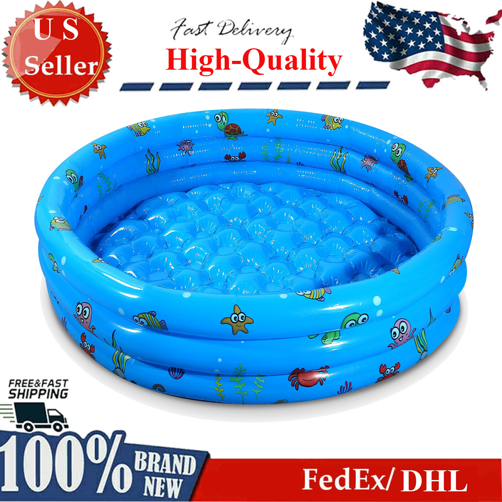 Kids Inflatable Swimming Pool Blow Up Children Family Yard Play Center Pool