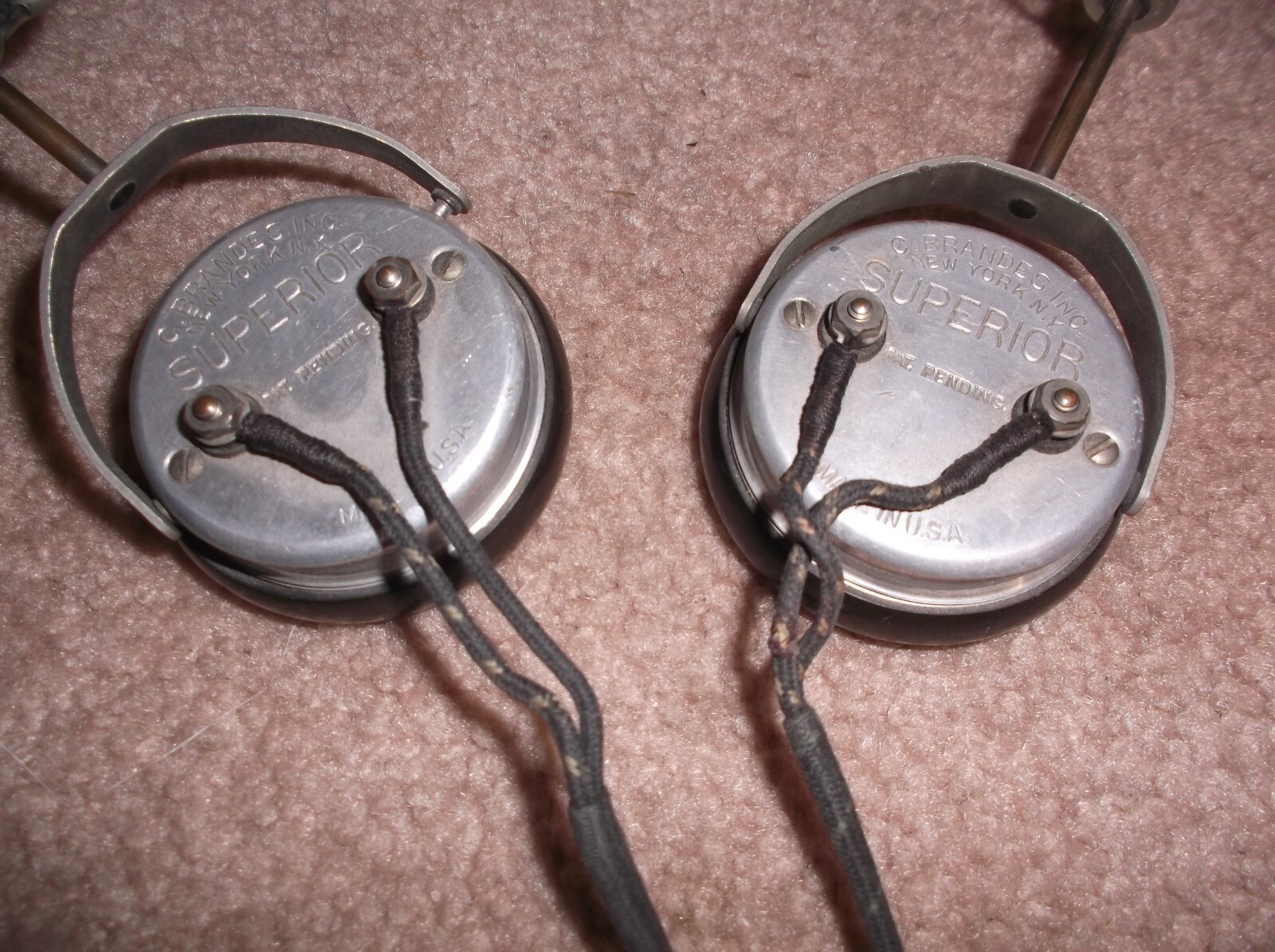Vintage Brandes Superior Headset Headphone Receiver Great Shape FREE SHIPPING