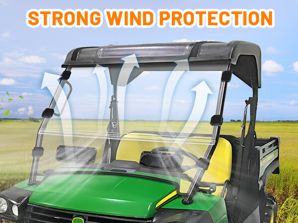 Vented Front Windshield Scratch Proof for John Deere Gator HPX 620i 625i 825i