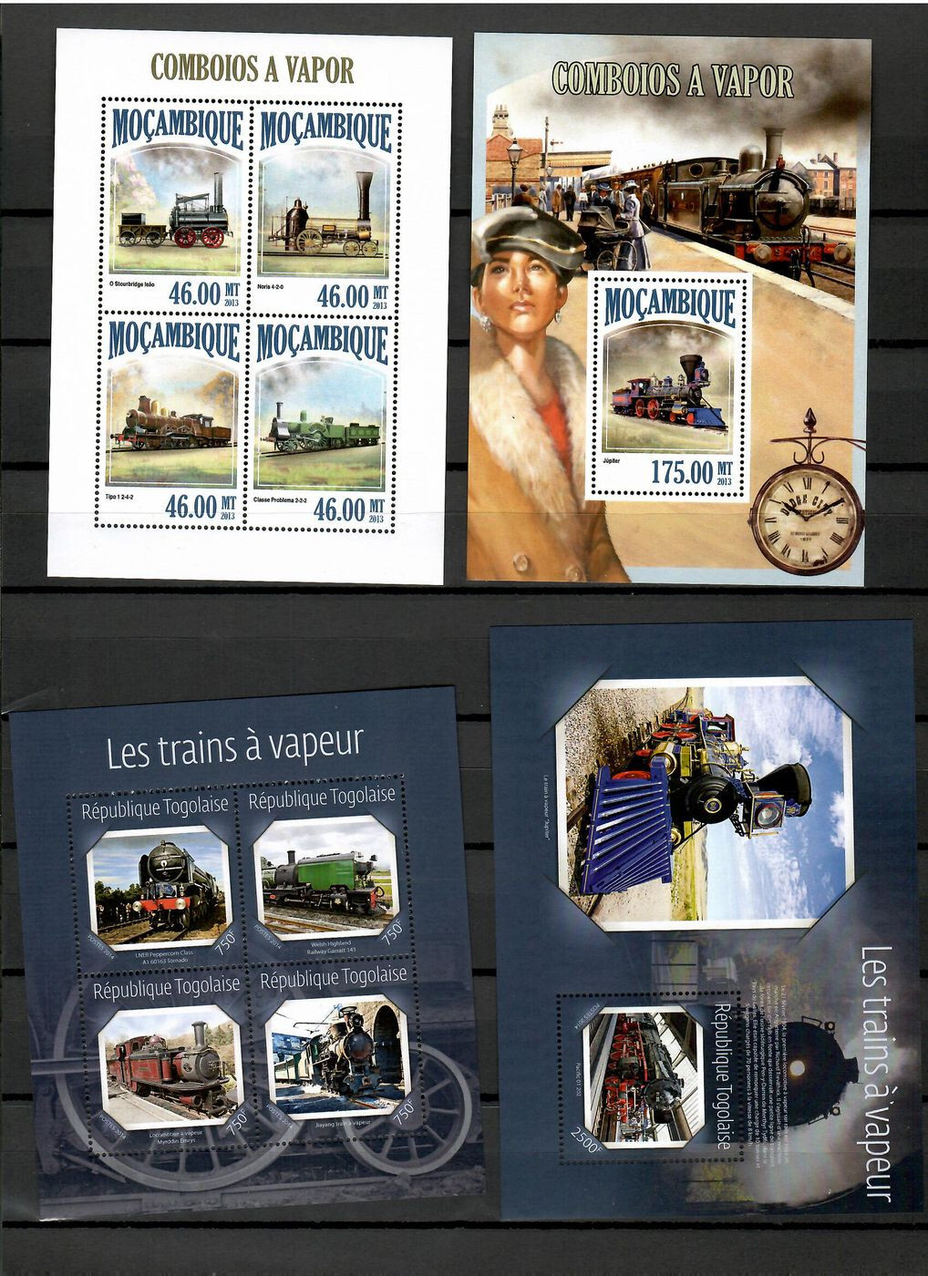 Steam locomotives trains railway 50 sheets MNH Collection [1] until 2014 #CNA162