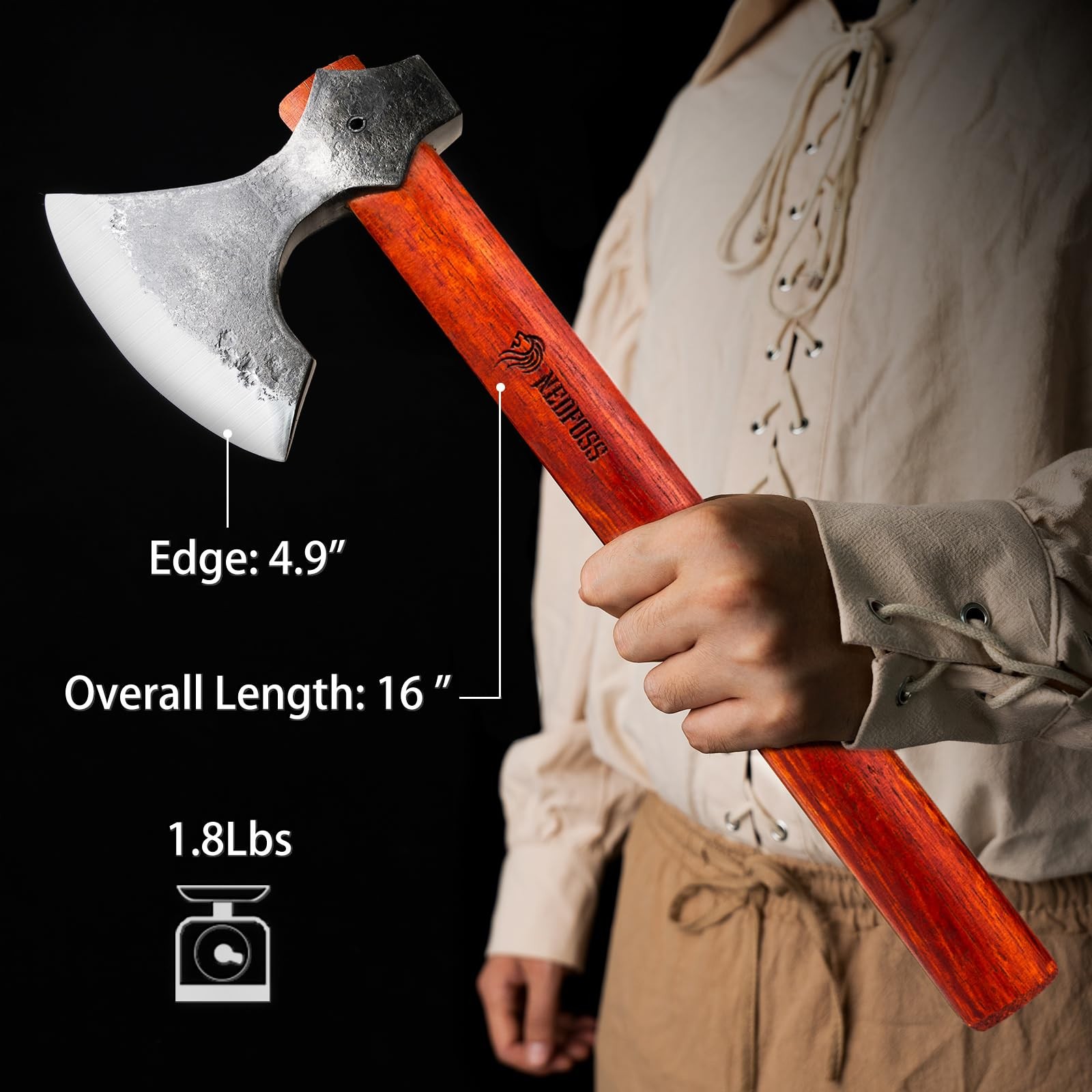 NedFoss 16" Champion Throwing Axe Set 2 Pack Throwing Axes and Tomahawks with...