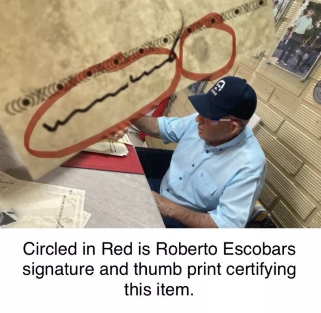 Pablo Escobar Authentic Personally Owned Shirt Remnant COA True Crime