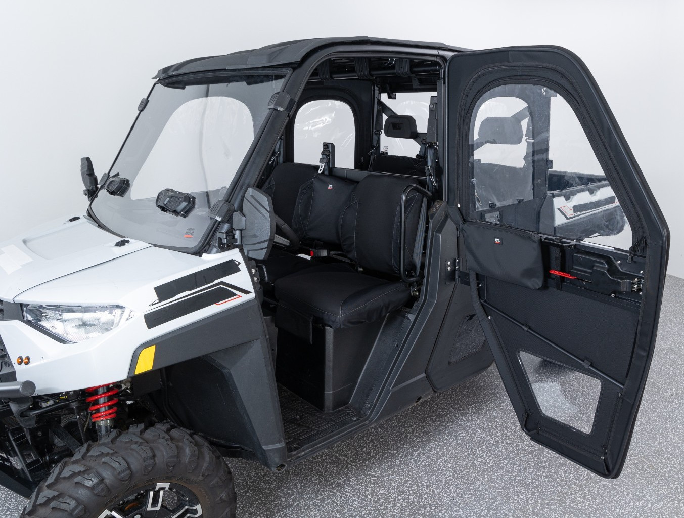 UTV Framed Door Kit Cab Enclosure for Polaris Ranger Crew XP 1000 2018-2025 PVC