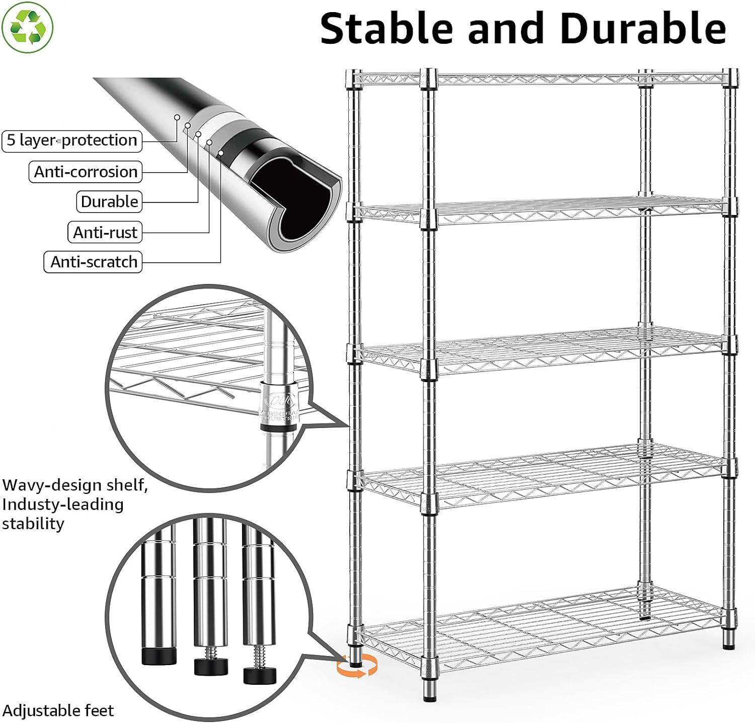 Storage Shelving Steel Heavy Duty Multi-Tier Utility Shelving Unit Steel Rack