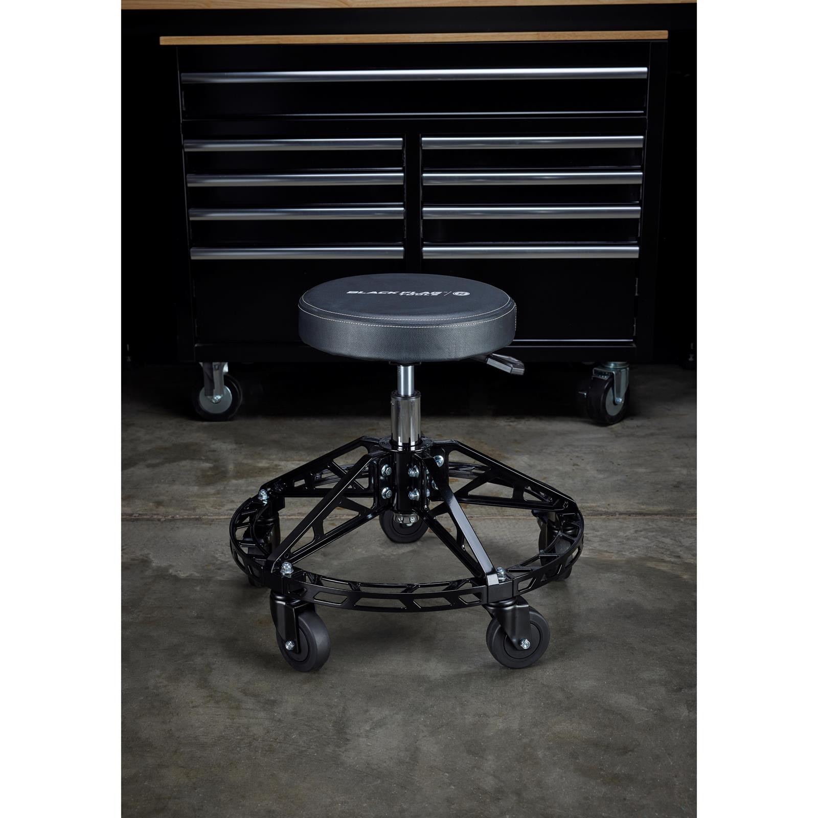Black Flag™ Adjustable Height Rolling Shop Stool