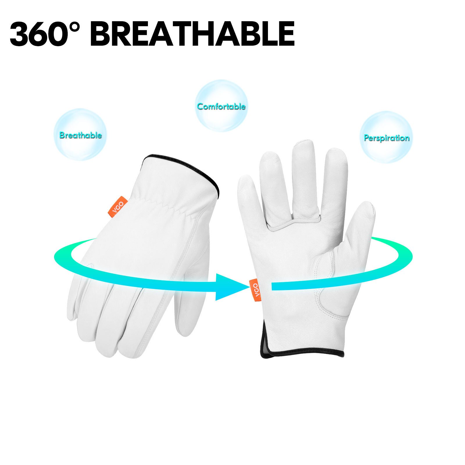 Vgo 3Pairs Unlined Top Grain Goatskin Work and Driver Gloves (GA9501)