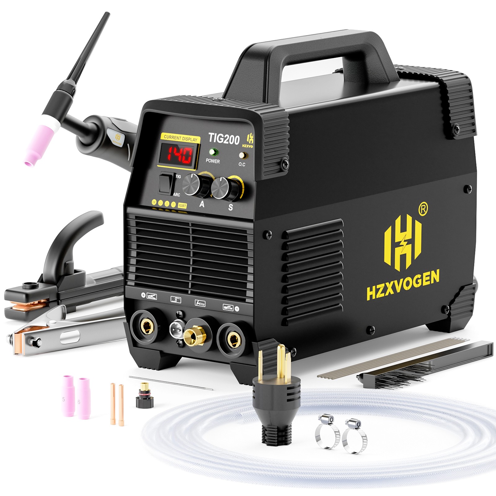 HZXVOGEN 200A TIG Welder, High-Frequency TIG/MMA 2-in-1 110/220V Welding Machine