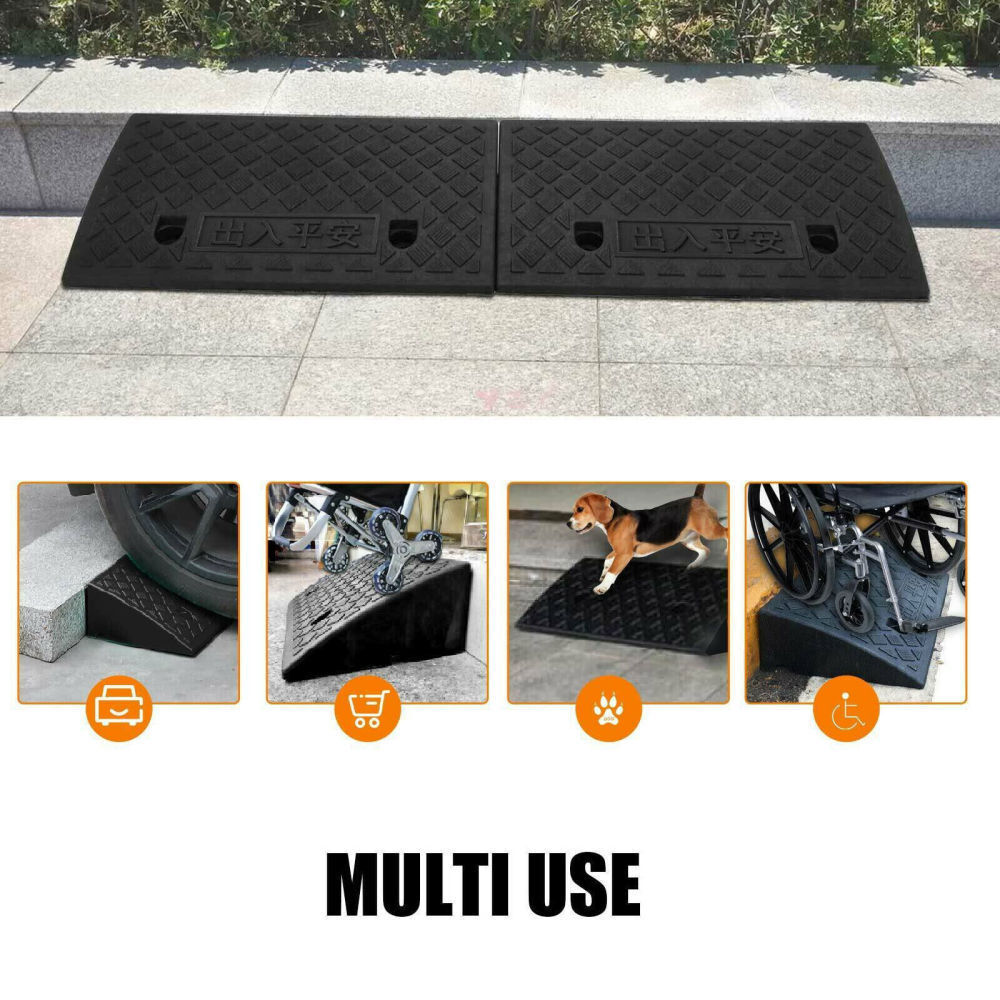 2Pack PE Curb Ramp Heavy Duty Threshold Ramp Car Curb Driveway Ramp Professional