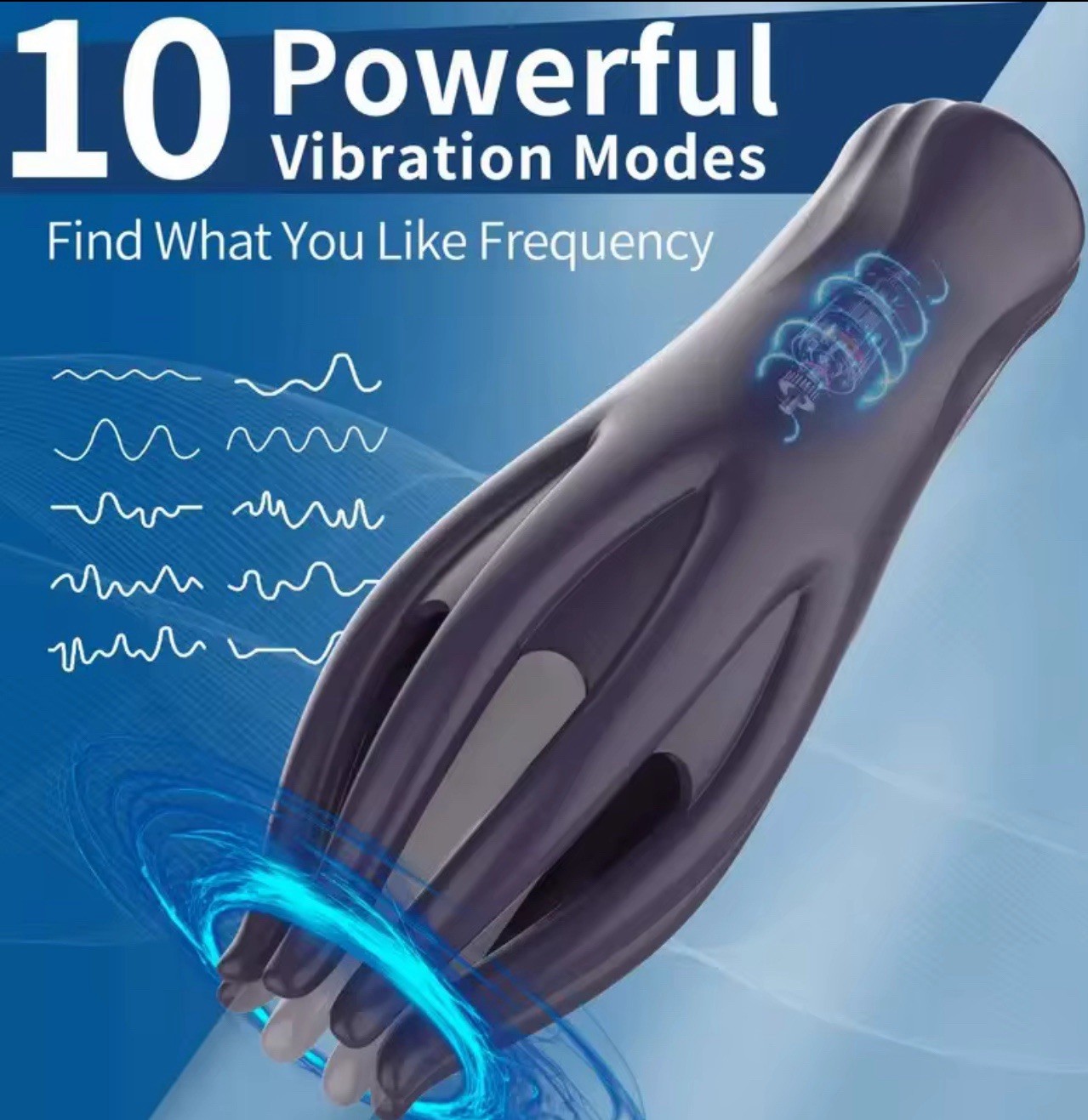 Glans 8-Tentacle Head Exerciser Vibrator 10 Modes USB Rechargeable Silicone